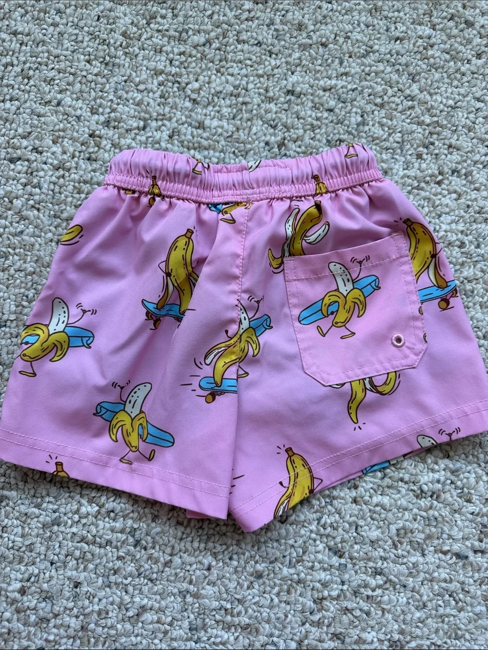 Maamgic Kids Pink Banana Skate Shorts with Contrast Drawstring